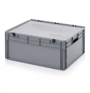 Bac plein AED86.32 avec couvercle et poignées ouvertes - 800x600x340 mm